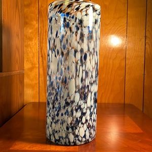 Blue and White Glass Vase